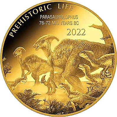 Kongo 2022 - Parasaurolophus 0,5 Gramm Gold