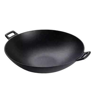 Gusseisen Wok XXL Pfanne Bratpfanne 50 cm Natur Induktion Perfect Home