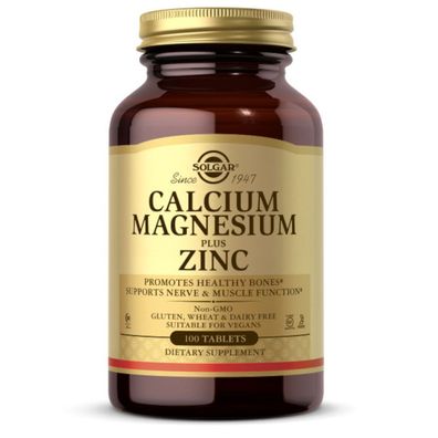 Solgar, Calcium Magnesium plus Zink, 100 Tabletten