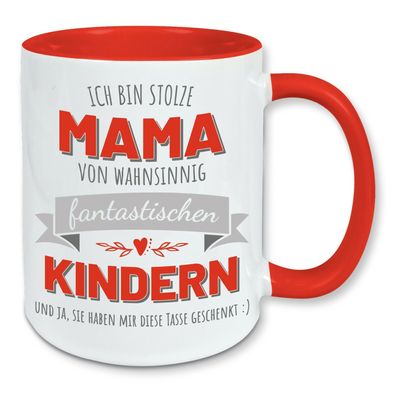 Tasse stolze Mama von fantastischen Kindern Kaffeebecher Geschenk