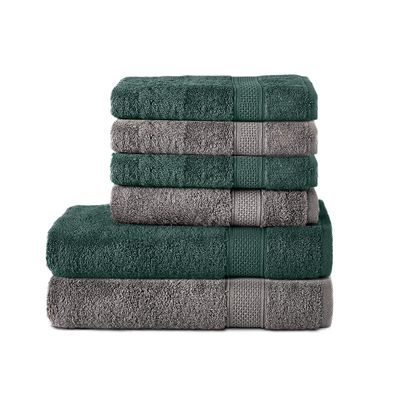 Komfortec 6er Handtuchset aus 100% Baumwolle, 4 Handtücher 50x100 cm und 2 Badetüc...