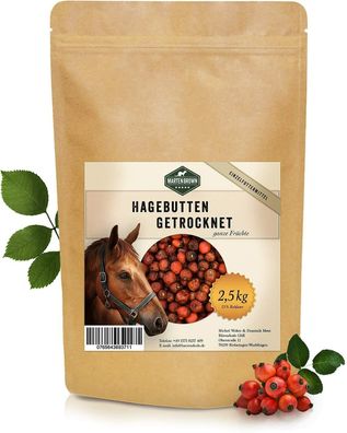 Martenbrown® Getrocknete Hagebutten 2,5kg für Pferde, ganz - Vitamine für Pferd