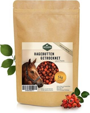 Martenbrown® Getrocknete Hagebutten 5 kg für Pferde, ganz - Vitamine für Pferd