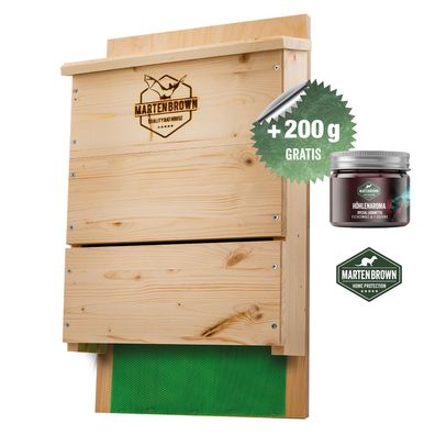 Martenbrown® Großer Premium Fledermauskasten I Fledermaushaus aus Fichtenholz