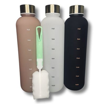 Trinkflasche 1L - Wasserflasche - Kohlensäure geeignet, Motivation Wasserflasche