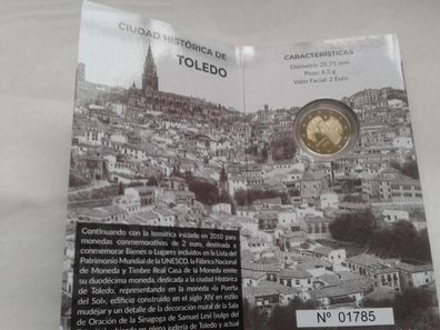 Original 2 euro 2021 PP Spanien coincard Altstadt von Toledo