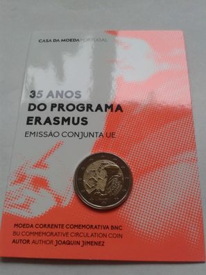2 euro 2022 Portugal Erasmus coincard 2€ 2022 Portugal Erasmusprogramm