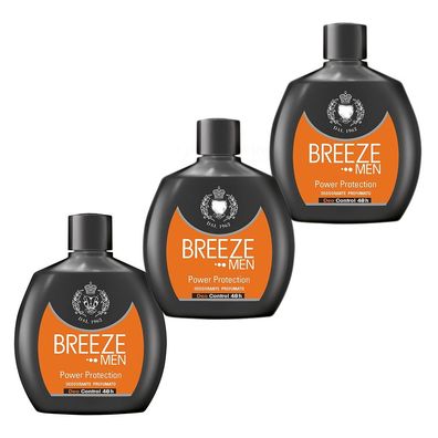 Breeze Men Deodorant Squeeze Power Protection 3x 100 ml