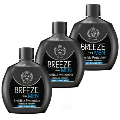 Breeze Deodorant Squeeze Men Invisible Protection 3x 100 ml
