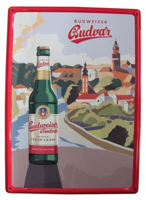 Budweiser Brauerei - Dékuji - Blechschild 29,5 x 21 cm