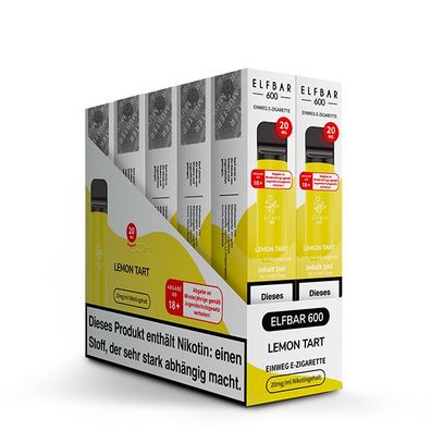 10 x ELFBAR 600 Zitronenkuchen 20mg Nikotin e-Zigarette ELF BAR® e-Shisha Vape