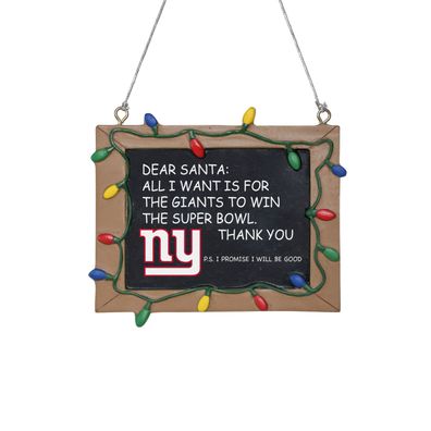 NFL New York Giants Chalkboard Weihnachten Baumschmuck Anhänger Ornament
