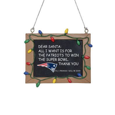 NFL New England Patriots Chalkboard Weihnachten Baumschmuck Anhänger Ornament