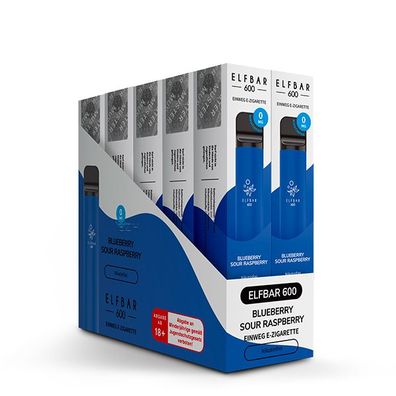 10 x ELFBAR 600 Blueberry Rasperry Nikotinfrei e-Zigarette ELF BAR® e-Shisha Vape