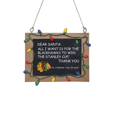 NHL Chicago Blackhawks Chalkboard Weihnachten Baumschmuck Anhänger Ornament