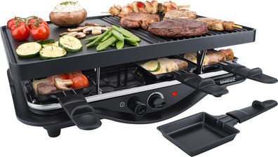 Steba RC 28 - Guss Raclette - 8 Pfännchen - Grillfläche: 45,0 x 30,0 cm