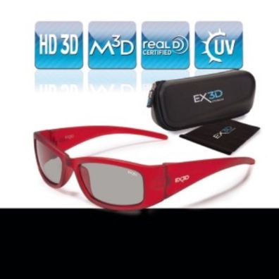 EX3D Kinder 3D Brille Passiv Polfilterbrille Kids Mädchen HD 3DTV Kino Beamer
