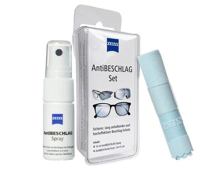 ZEISS AntiBeschlag-Spray mit 15ml Inhalt inklusive einem Brillen-Reinigungstuch ...