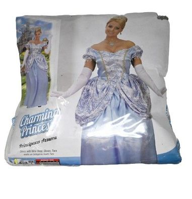 Widmann Kostüm blaue Prinzessin, Kleid mit Unterrock, Eisprinzessin, Größe L