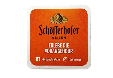 Schöfferhofer Weizen Bierdeckel in Orange - Untersetzer / Bierdeckel / Deckel /