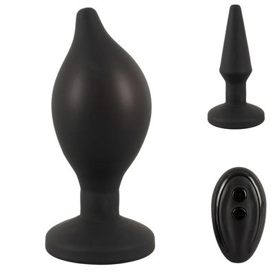 Silikon Anal-Plug Vibrator mit Fernbedienung + auf 6,2cm aufblasbar Sexspielzeug