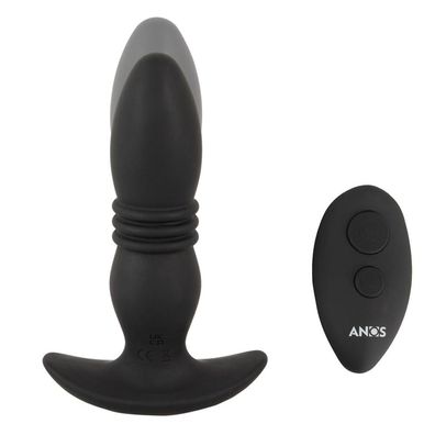 Silikon Analplug Vibrator mit Stoßfunktion + Fernbedienung + P-Spot Sexspielzeug