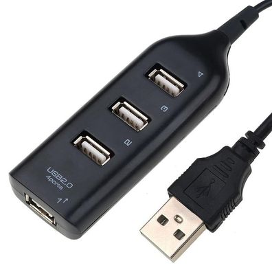 Universal USB Hub 4 Port 2.0 mit Kabel, Hochgeschwindigkeits-Mini-Splitter-Adapter