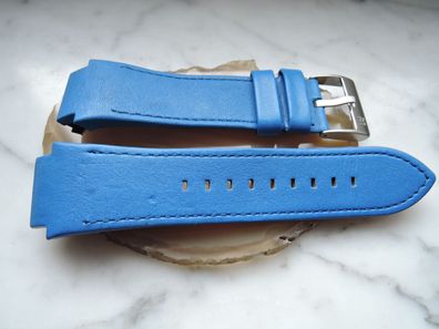 Leder Uhrenarmband Ersatzband Rundanstoss blau 22/29 mm b37