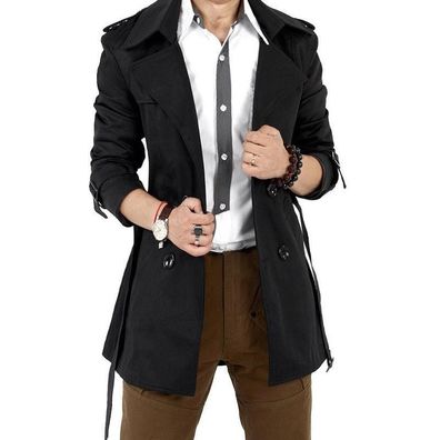 Herbst-Herren-Trench-Windjacke, Jacke mit zweireihigen Knöpfen, Mantel mit