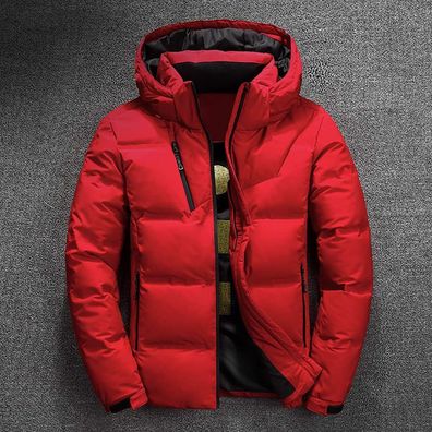 Winter Herrenjacke, Kapuzenbekleidung männlicher Mantel mit wattiertem Kragen