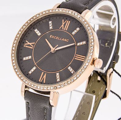 Damenuhr Excellanc Uhr Farbe rosegold taupe 38,5mm