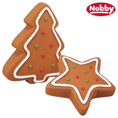 Nobby XMAS Latex Hundespielzeug Lebkuchen - quitscht + duftet - Weihnachten
