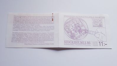 Markenheft Briefmarkenausstellung Stockholmia 1986