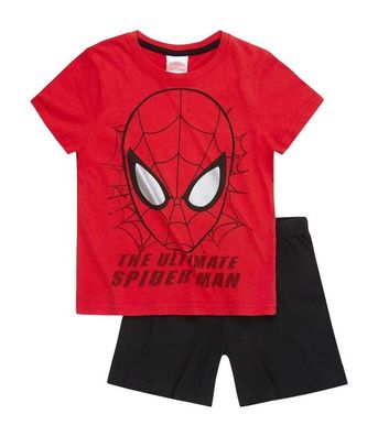 Spiderman Shorty Pyjama Schlafanzug Baumwolle rot