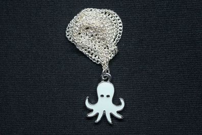 Krake Kette Miniblings 45cm Anhänger Halskette Oktopus Tintenfisch emaill türkis
