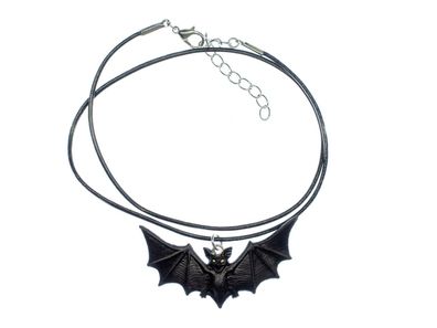 Fledermaus Kette Halskette Miniblings Vampir Blutsauger Halloween Kostüm schwarz