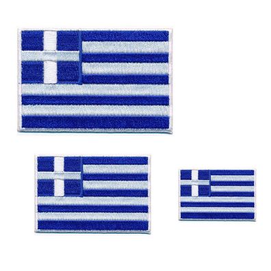 3 Griechenland Flaggen Athen Greece Flags Patch Aufnäher Aufbügler 0647