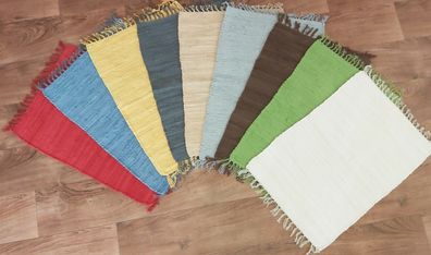 Fleckerl Handwebteppich UNI 9 Farben & 5 Größen Fleckerlteppich Flicken Teppich