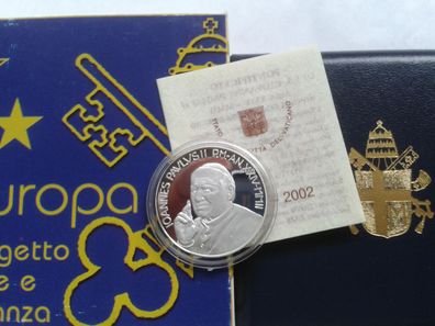 Original 5 euro 2002 PP Vatikan Papst Johannes Paul II. Frieden und Brüderlichkeit