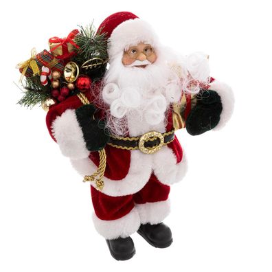 Weihnachtsmannfigur aus Polyester, 30 cm