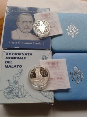 Original 5 + 10 euro 2012 PP Vatikan Papst Benedikt XVI. 40g Silber