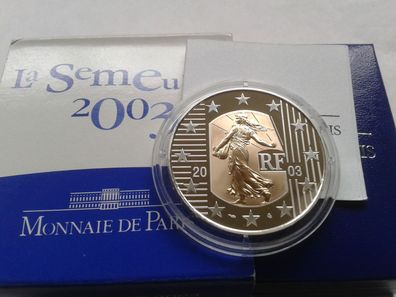 Original 5 euro 2003 PP Frankreich Semuese Säerin 2,7g Gold 22,2g Silber