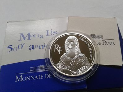 Original 1,5 euro 2003 PP Frankreich Mona Lisa von Leonardo da vinci 22,2g Silber