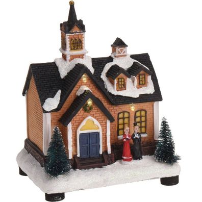 Weihnachtsdeko Winterhaus, LED-Beleuchtung, 15 x 12,5 x 9,5 cm