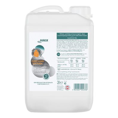 HAKA Funktionstextilien Waschmittel 3l Outdoor & Sport Flüssigwaschmittel