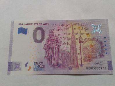 0 euro Schein Souvenirschein 800 Jahre Stadt Wien 2021-1