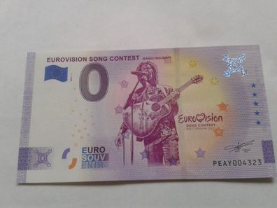 0 euro Schein Souvenirschein Eurovision Song Contest Jeangu Macrooy 2021-2