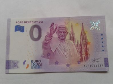 0 euro Schein Souvenirschein Papst Benedikt 2021-1 Souvenirschein 2021-1