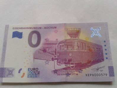 0 euro Schein Souvenirschein Eisenbahnmuseum Bochum 2021-2
