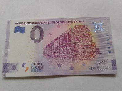 0 euro Schein Souvenirschein Schmalspurige Einheitslokomotive BR 99.22 - 2021-2